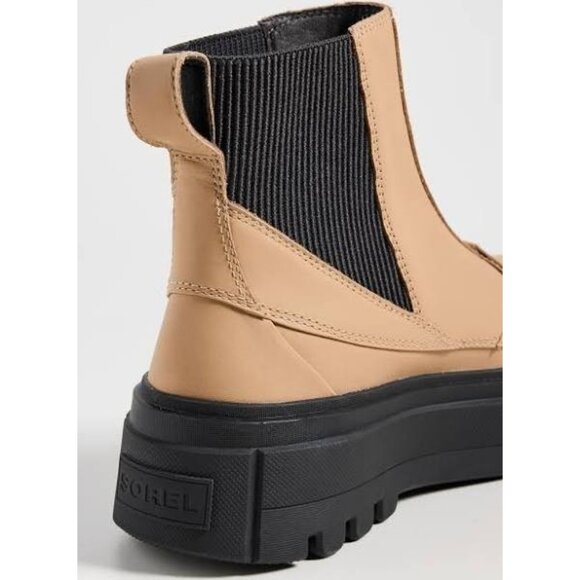 Caribou X Waterproof Platform Chelsea Boots Tan Brown 6.5 Lug Sole $190 - Picture 4 of 5